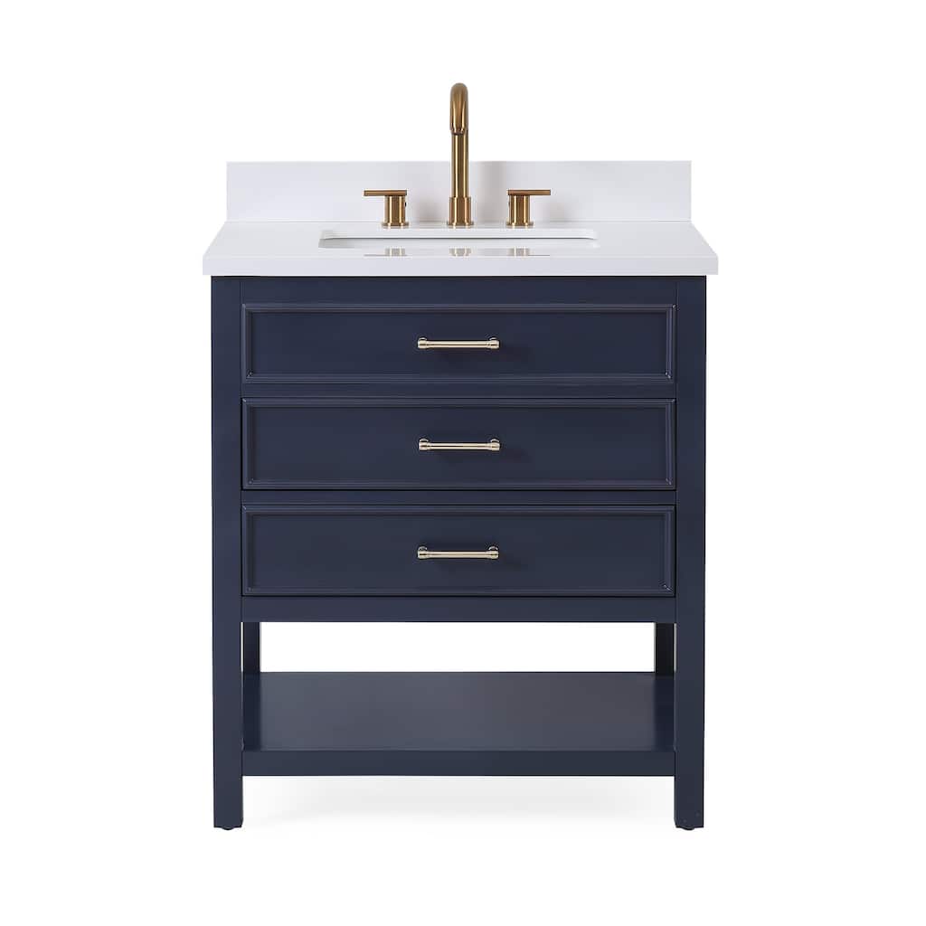 30" Tennant Brand Felton Navy Blue Finish Single Sink Bathroom Vanity
