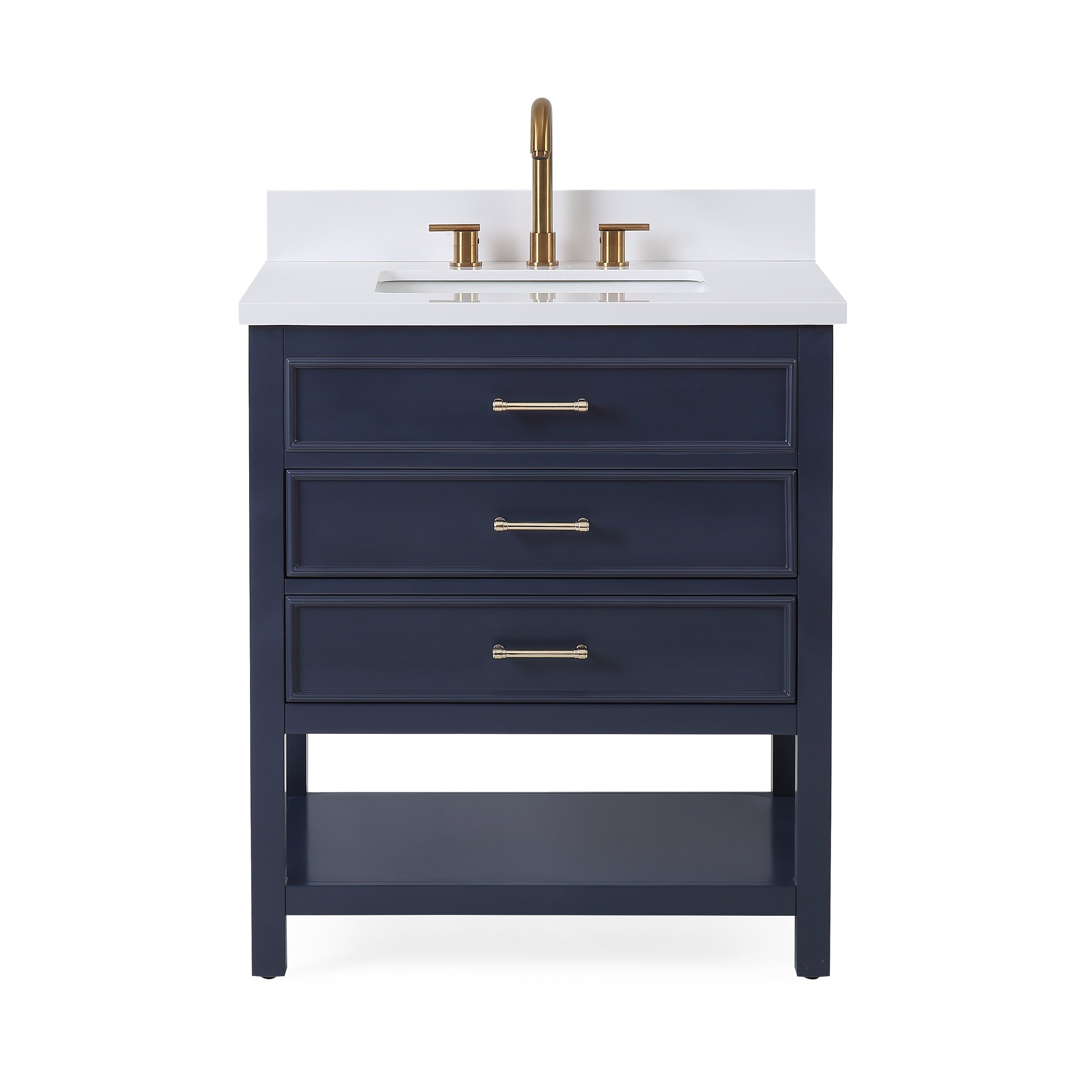 30" Tennant Brand Felton Navy Blue Finish Single Sink Bathroom Vanity
