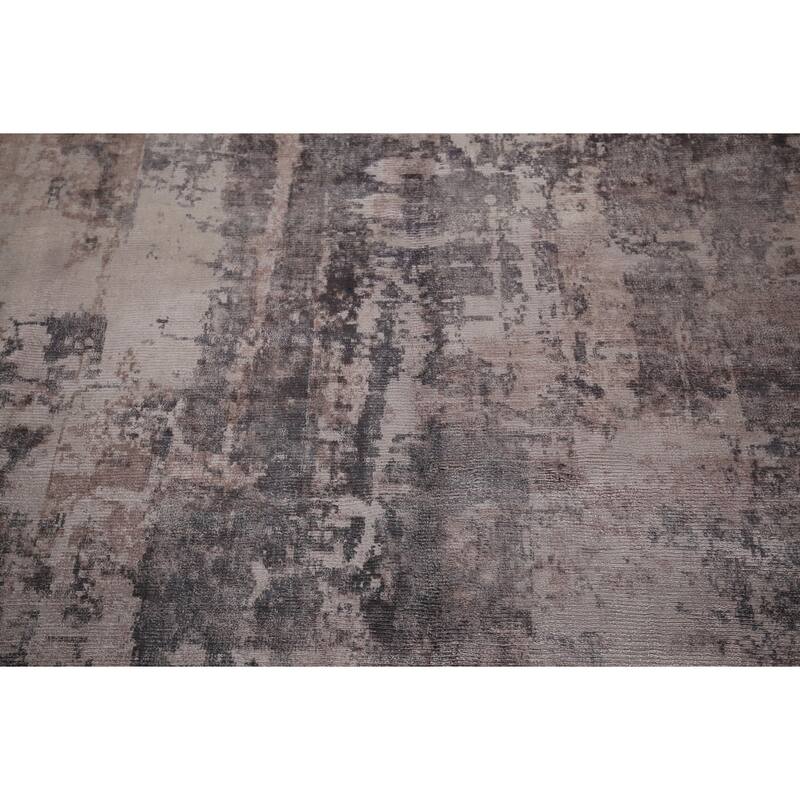 All-Over Abstract Indian Area Rug Handmade Wool Carpet - 8'0"x 10'2"