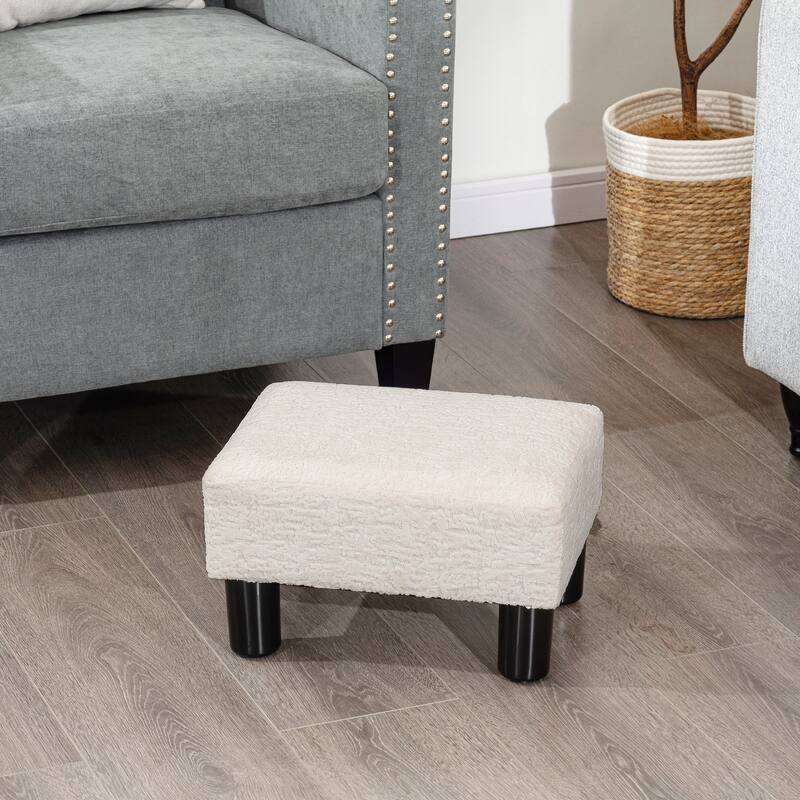 Adeco Small Rectangular Ottoman Footrest Stool Chair