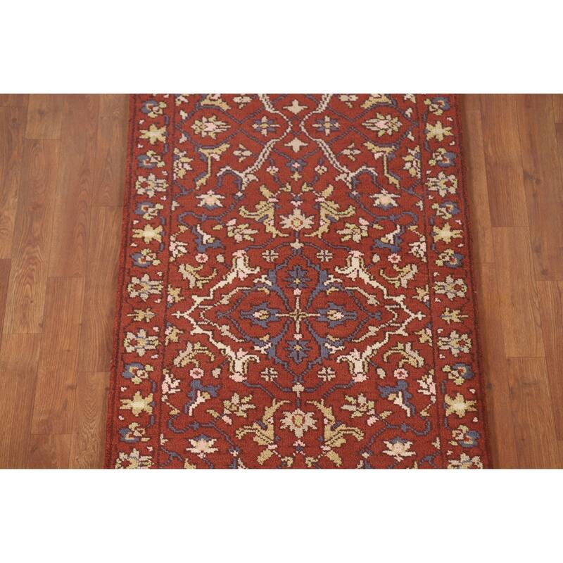 All-Over Floral Heriz Serapi Oriental Accent Rug Handmade Wool Carpet - 2'7" x 5'9"