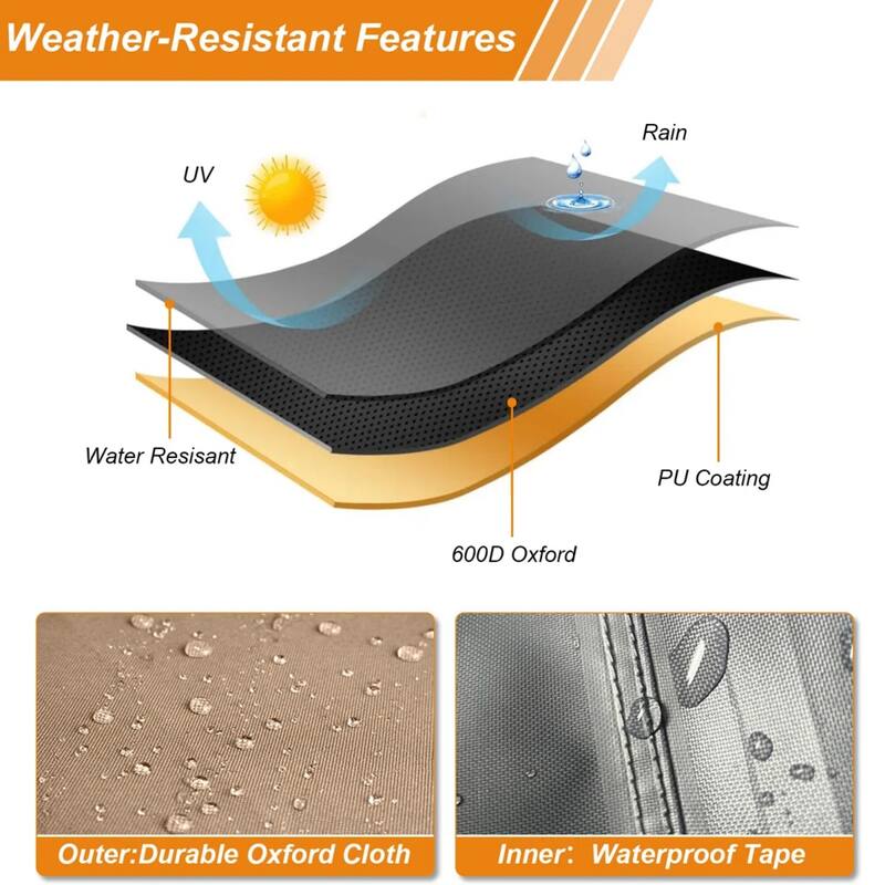 Heavy-Duty All-Weather Outdoor Patio Sofa Cover - Waterproof & UV-Resistant - 58"x30"x35"