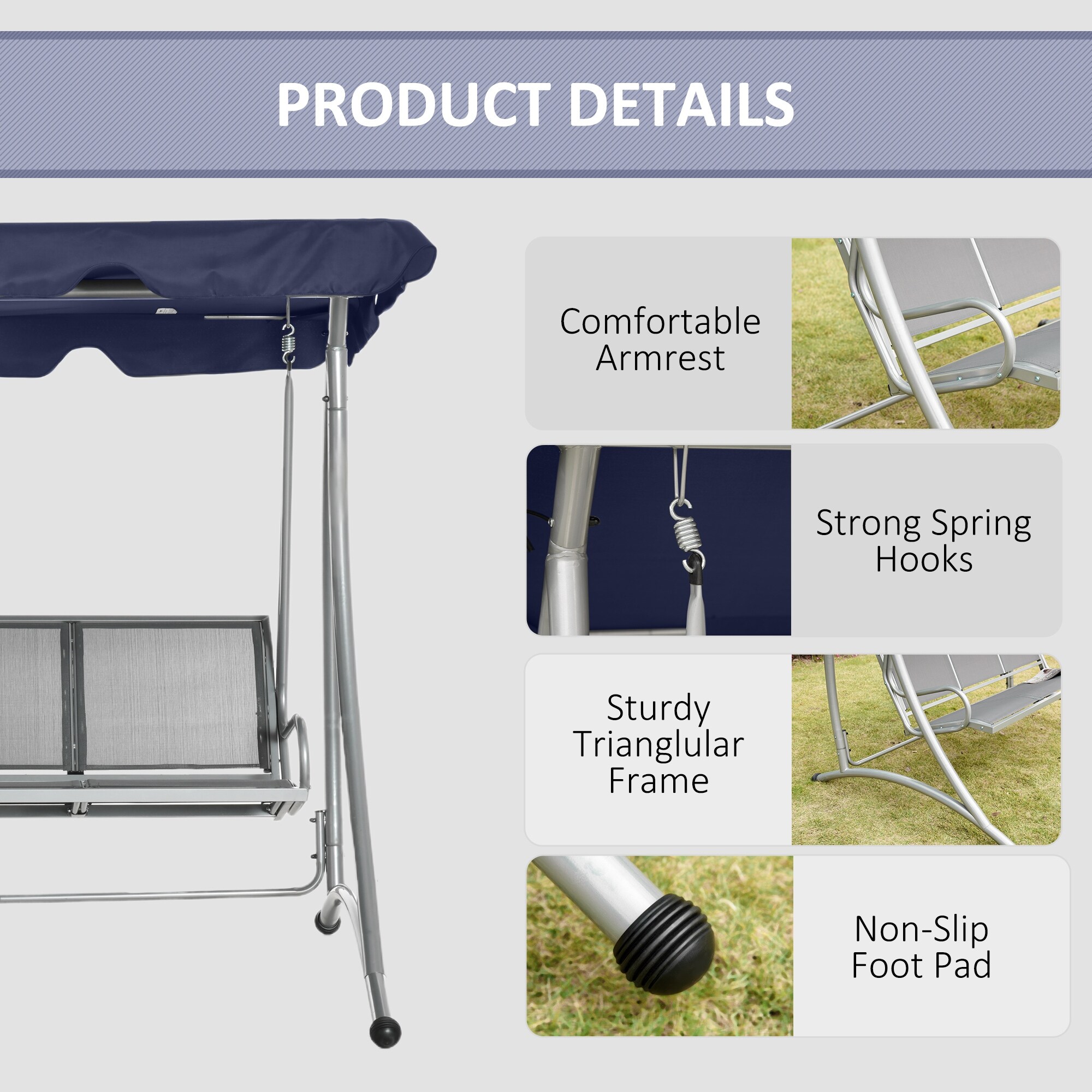 Malibu 3 seater garden hotsell swing seat replacement canopy