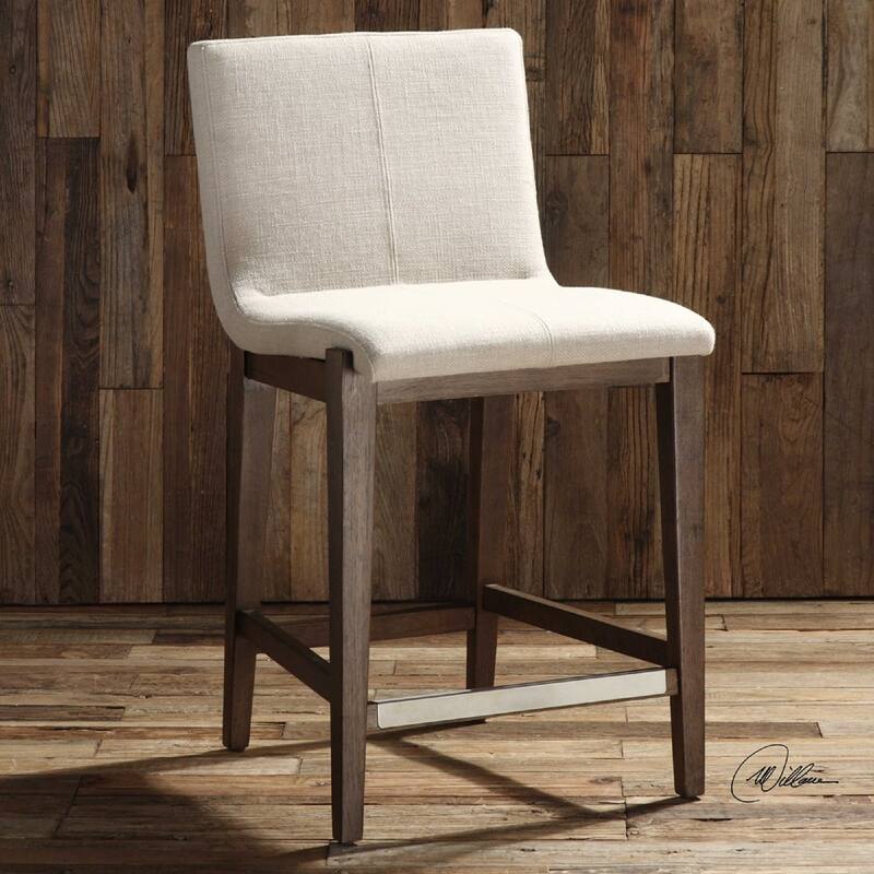 39" linen blend fabric counter stool