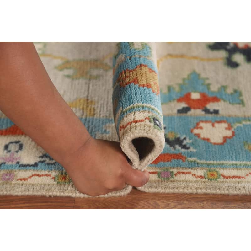 Floral Oushak Oriental Accent Rug Handmade Wool Carpet - 2'7" x 5'11"