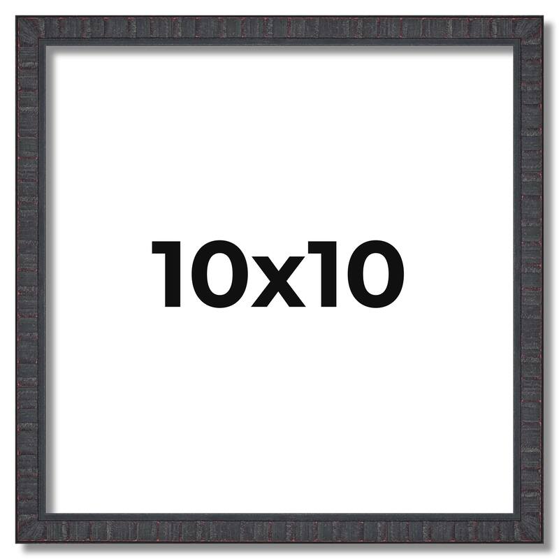 10x10 Frame Brown Solid Wood Picture Frame Includes UV Acrylic