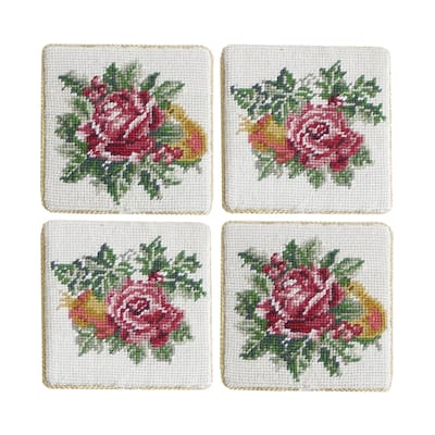 Victorian Christmas Coaster Petit Point Coaster