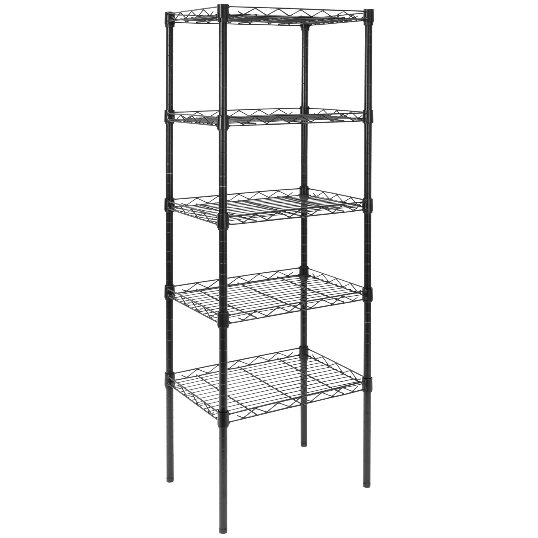 Mount-It! 5 Tier Metal Shelving Unit Black