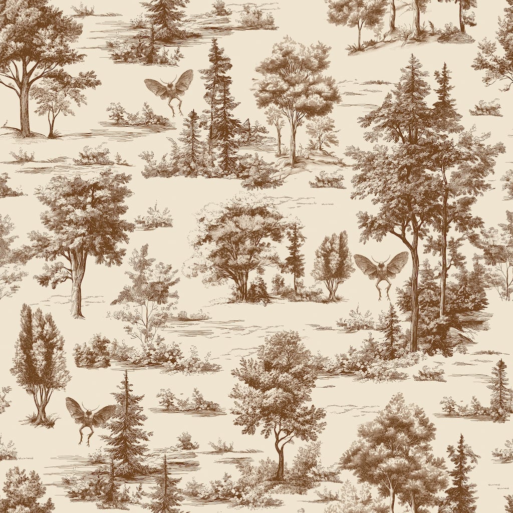 Veer Decor Mothman Novelty Toile Peel and Stick Wallpaper