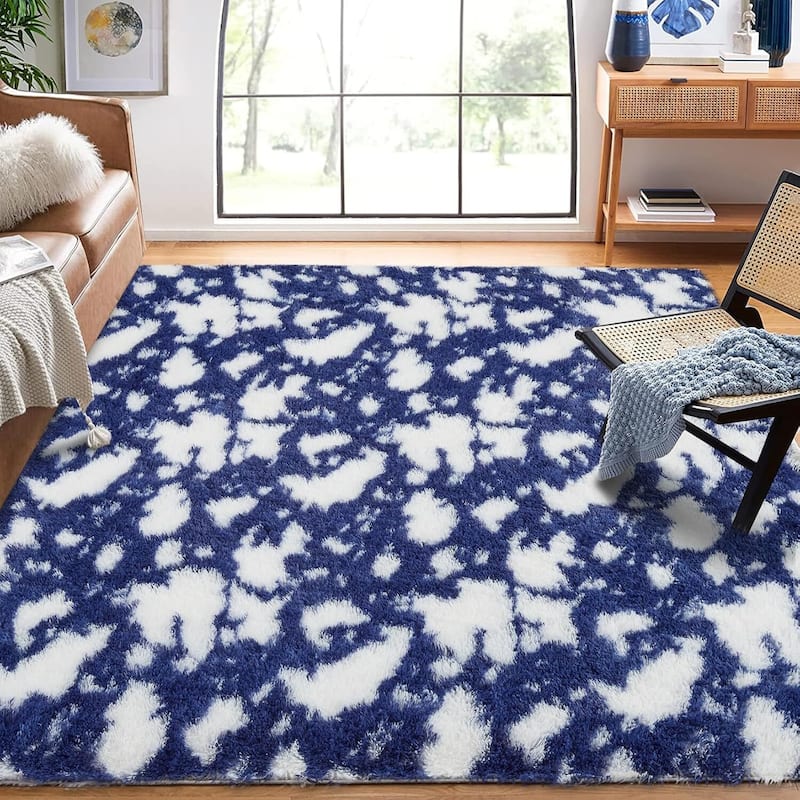 Modern Abstract Area Rug for Hallways Living Room Patio Decor Blue - 2' x 3' - Blue 9*12ft
