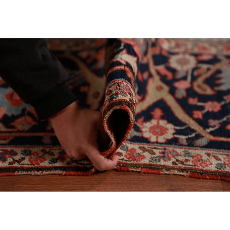 Pre-1900 Antique Vegetable Dye Heriz Serapi Persian Large Wool Carpet - 10'10"x 18'3"