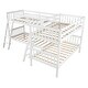 preview thumbnail 8 of 16, Twin Size L-Shaped Pine Wood Bunk Bed, Separatable to 2 L-Shaped Beds