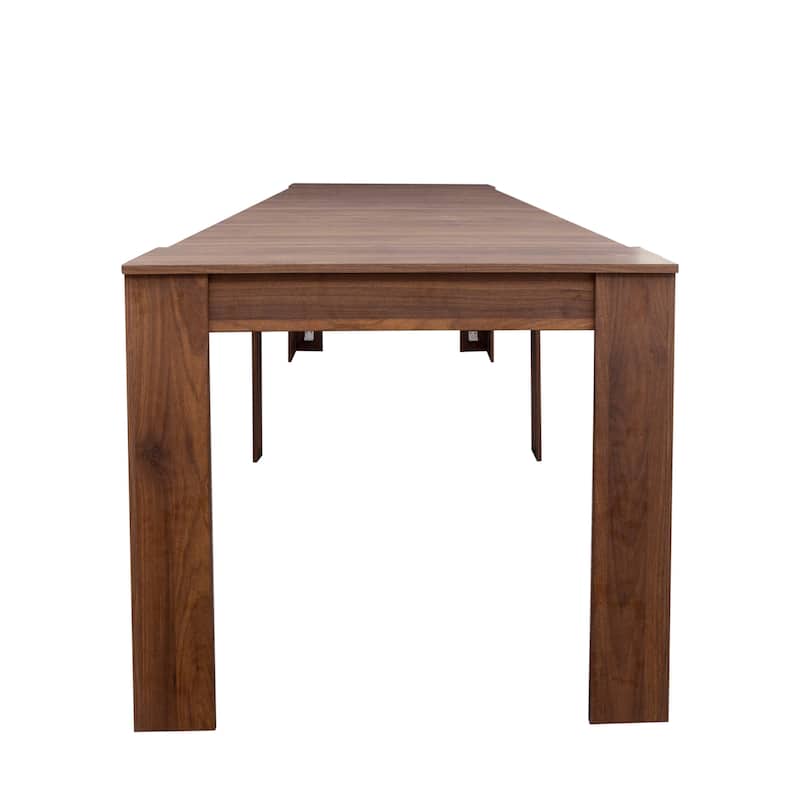 Roomfitters Extendable Console Table, Modern Multifunctional Dining Table for Indoor or Patio Use, Walnut