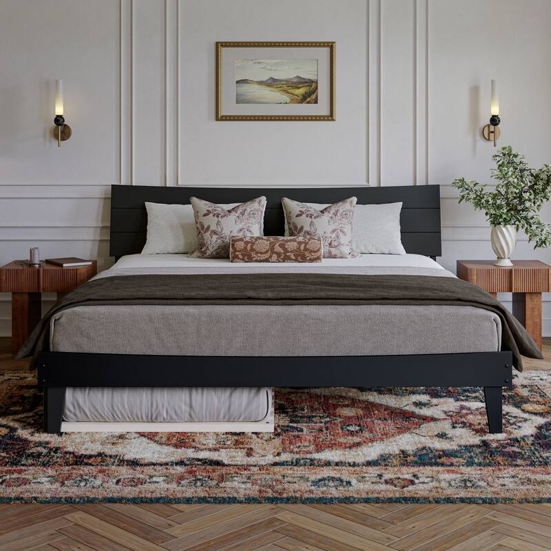 Phoenix Wood Platform Bed with Trundle