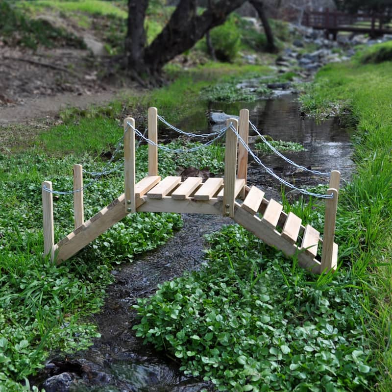 Charming 3 Ft. Natural Cedar Garden Bridge, 3-Foot