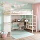 preview thumbnail 3 of 24, Full Size Loft Bed with Desk , Heavy Duty Metal Loft Bed Full with Shelves, Full Loft Bed Frame for Kids,Teens