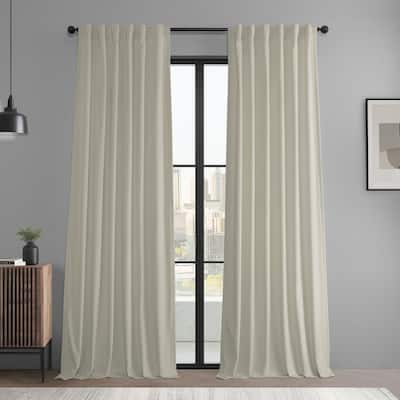 Exclusive Fabrics Basic Deluxe Velvet Room Darkening Curtain Pair - 2 Panels Window Curtains