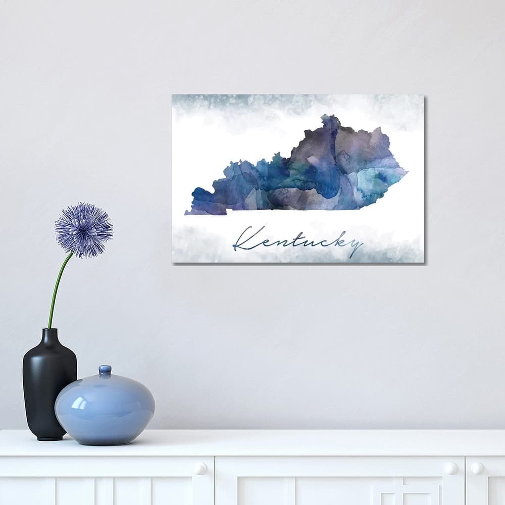 iCanvas "Kentucky State Bluish" by WallDecorAddict Canvas Print