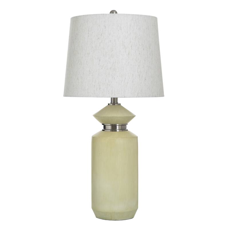 StyleCraft Jean Table Lamp - Pettye Ivory, Silver, Heathered Oatmeal