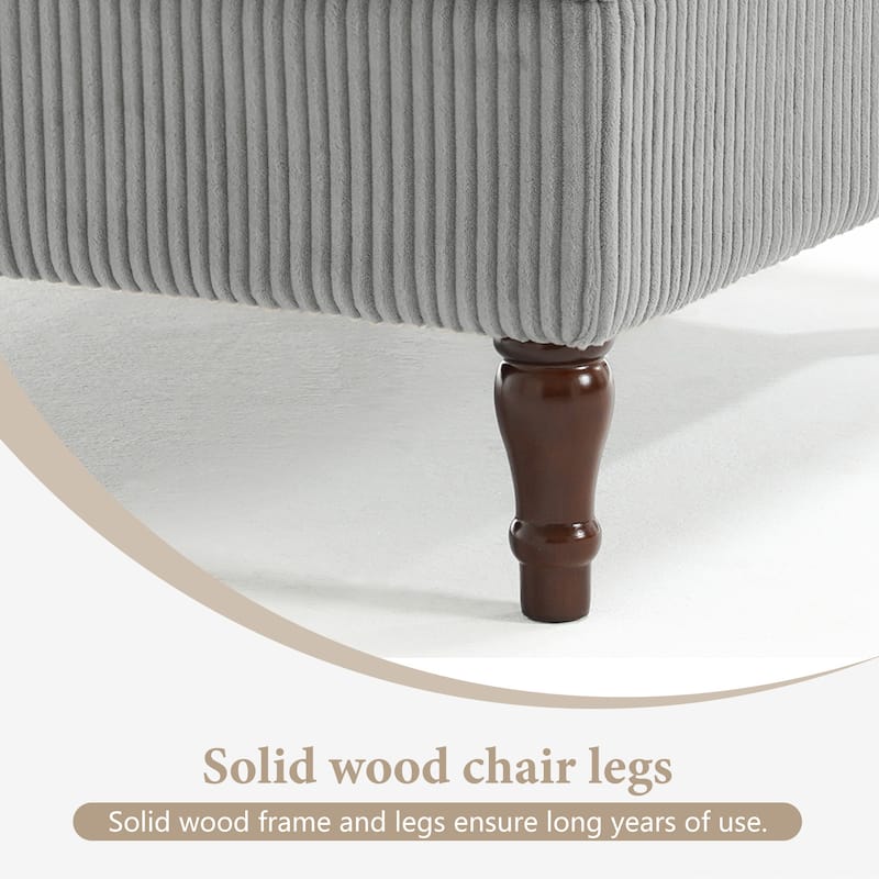 32.57" W Upholstered Corduroy Armless Accent Chair