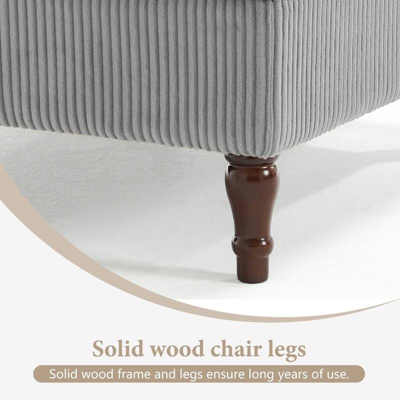 4-Piece 98" W Upholstered Modular Corduroy Sectional Sofa