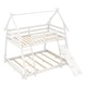 preview thumbnail 4 of 19, Twin Over Queen Bunk Bed Wooden Kids Bed with Climbing Nets and Ramp