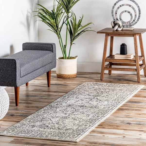 slide 2 of 10, Nuloom Rachel Vintage Fringe Area Rug 2' 6" x 6' - Beige - Rectangle