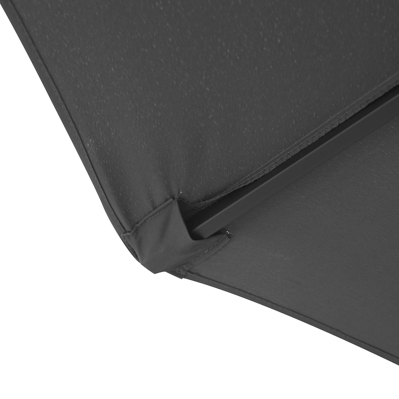 Sierra 9 ft Patio Tilt & Crank Patio Table Market Umbrella With Solar LED for Summer Beach Backyard