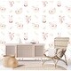 preview thumbnail 2 of 1, Nursery Happy Bunny Removable Wallpaper - 24'' inch x 10'ft