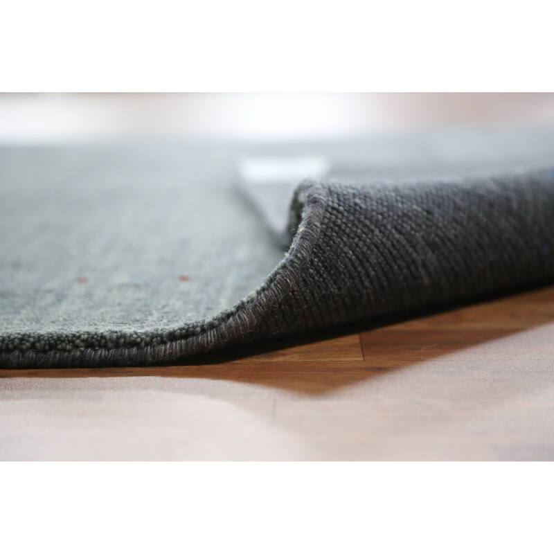 Hand Knotted Oriental 100% Wool Carpet Tribal Animal Pictorial Greys & Charcoal Gabbeh Area Rug - 7' 6'' X 5' 5''