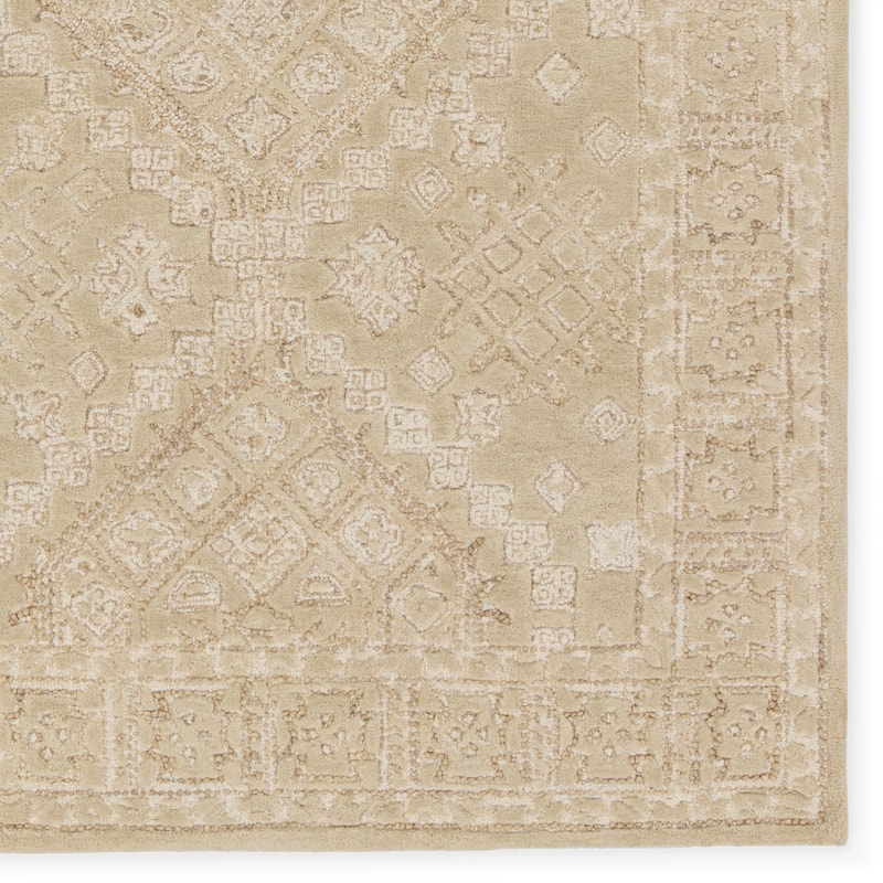 Rouran Handmade Medallion Tan/ Cream Area Rug