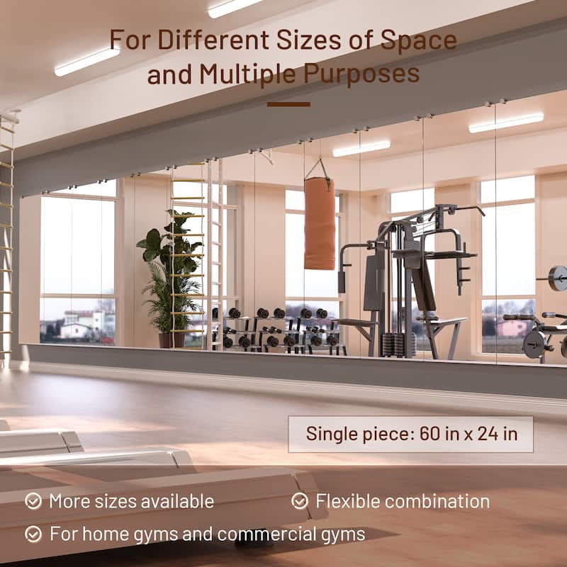 KEONJINN Home Gym Mirror for Fitness, Exercise, Dance, Wall Mounted, 2-PIECE