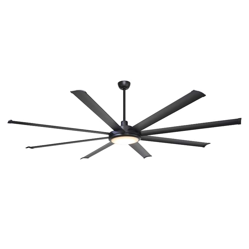 75-Inch Modern Industrial 8-Blade Extra-Large Ceiling Fan with Light