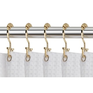 Utopia Alley Deco Flat Double Roller Shower Curtain Hooks, Gold - On Sale -  Bed Bath & Beyond - 32438584