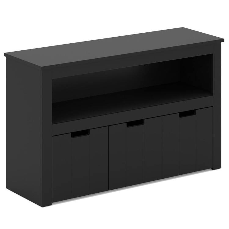 Kid Toy Storage Cabinet 3 Drawer Chest with Wheels Large Storage Cube Shelf - 40" x 13" x 24.5" (L x W x H) - Black