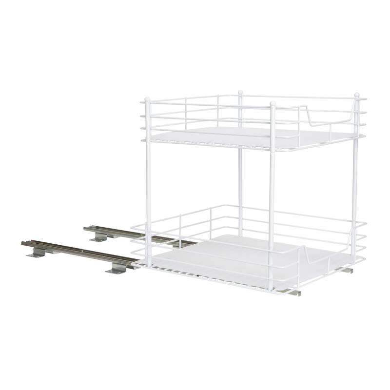 Household Essentials 2 -Tier Pull-Out/Slide-Out Storage Organizer with Plastic Liners
