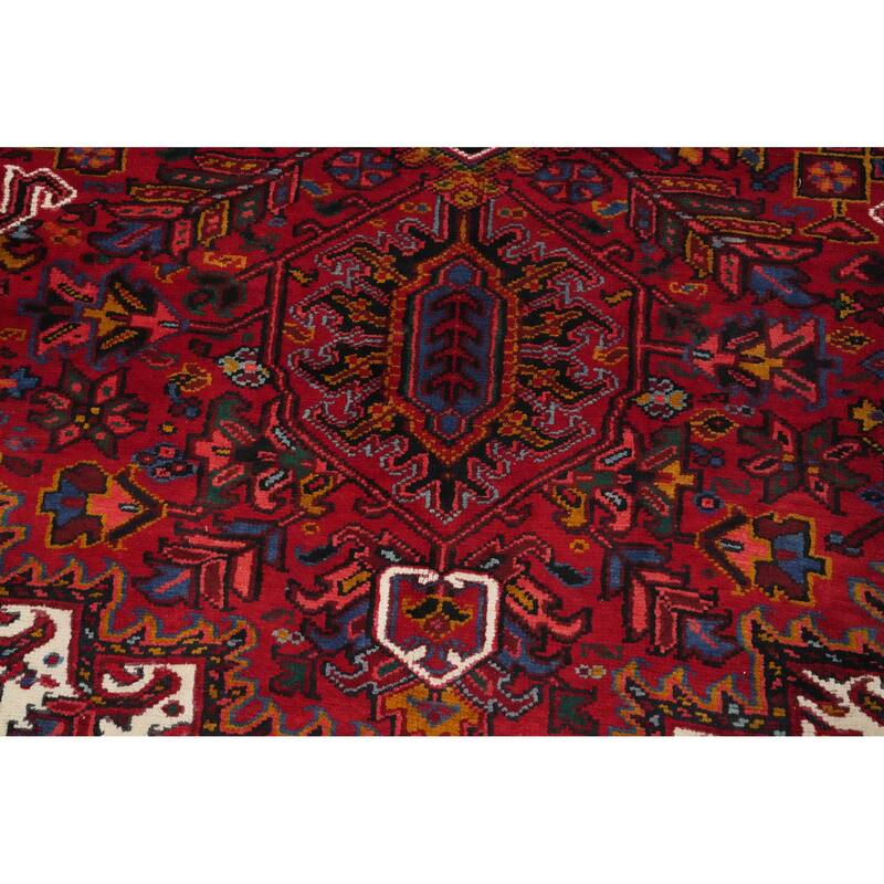 Hand Knotted Oriental 100% Wool Carpet Traditional Medallion Red Heriz Area Rug - 12' 7'' X 9' 8''