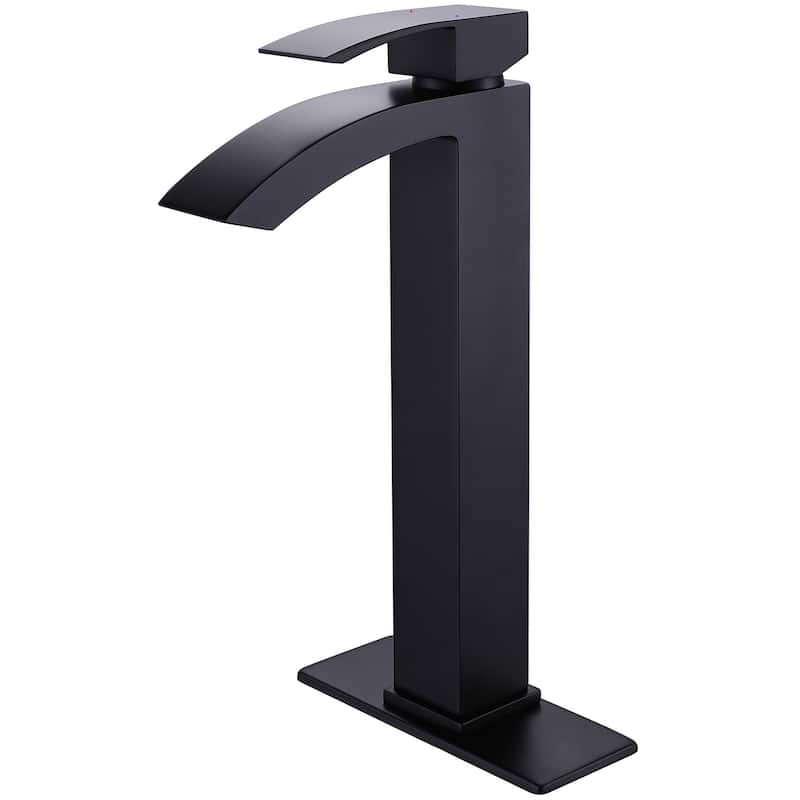 Rbrohant Single Handle Bathroom Vessel Sink Faucet, Waterfall Single Hole Basin Faucets