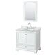 Option White / White Carrara Marble Top / Polished Chrome