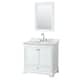Option White / White Carrara Marble Top / Polished Chrome
