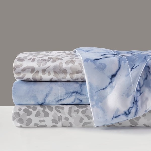 slide 2 of 43, Madison Park Essentials Printed Satin Sheet Set