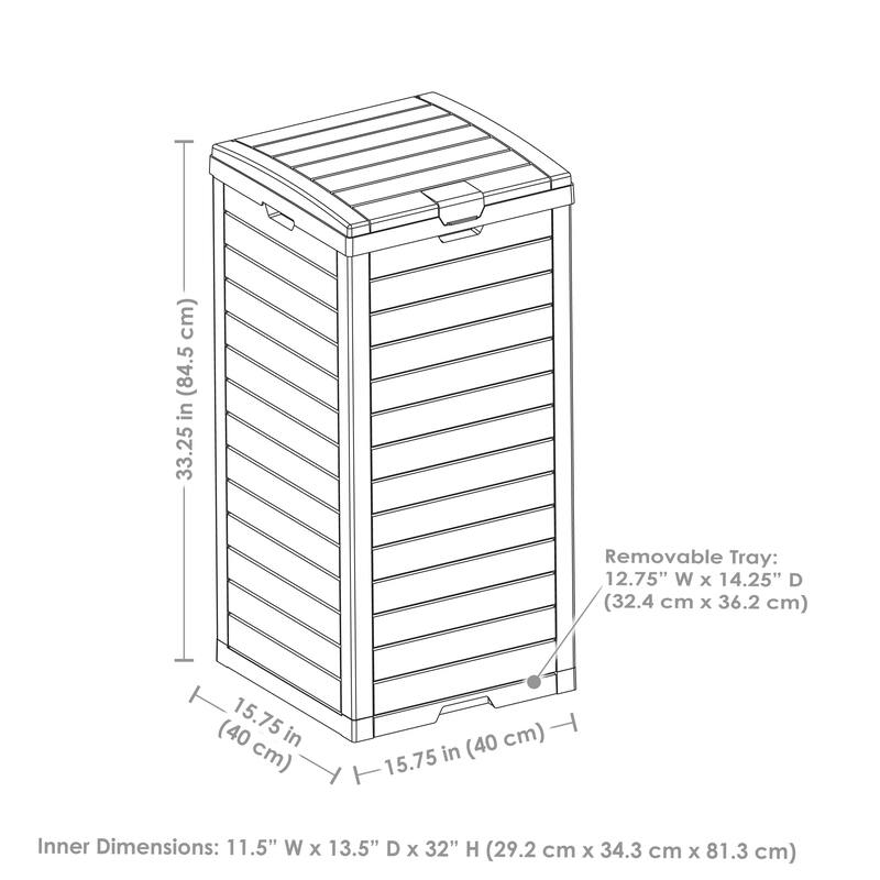 Sunnydaze 39-Gallon Patio Trash Can with Lid - Black