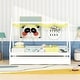 preview thumbnail 1 of 7, Twin Size Montessori Bed with Trundle, Wood Tent Floor Bed Frame, Twin Kids Bed with Slat Support for Boys,Girls, Easy Assembly White - Twin