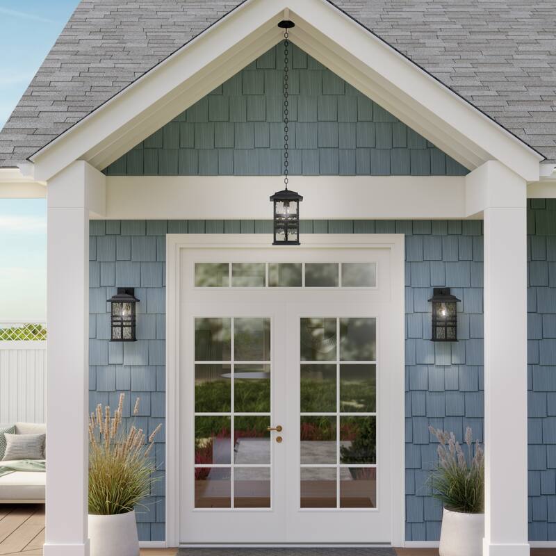 Kichler Lighting Beacon Square 14.25 in. 1-Light Textured Black Outdoor Wall Sconce - 14.25 in