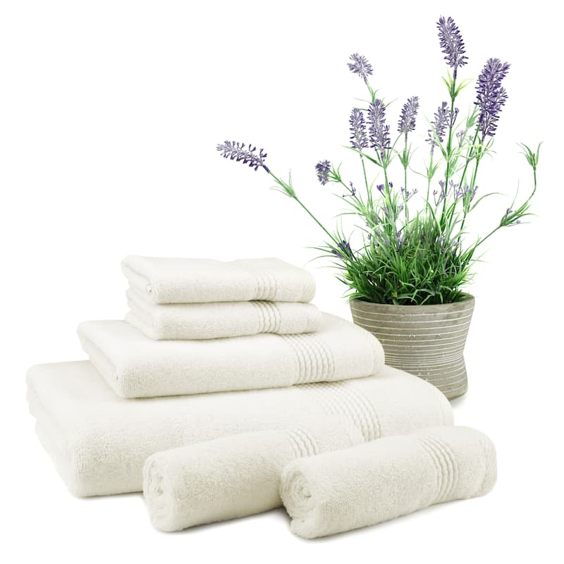 East'N Blue Lara Turkish Cotton Bath Towel Set (Set of 6) - (1 Bath Towel, 1 Hand Towel, 4 Washcloth)