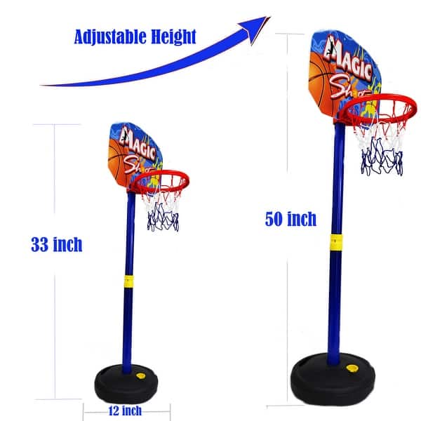 Kids Basketball Hoop Indoor Outdoor Adjustable Height 3.5ft-5.5ft