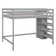 preview thumbnail 10 of 30, Full Size Loft Bed with Built-in Wardrobe Closet, Storage Staircase, Solid Pine Frame, Space-Saving Design