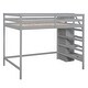 preview thumbnail 9 of 18, Solid Wood Loft Bed Frame with Built in Storage Wardrobe,Full Size