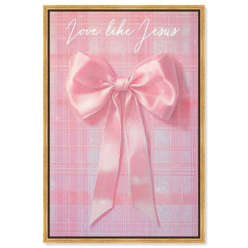Love Like Jesus Bow Canvas by Art Remedy - Gold - 10" x 15"
