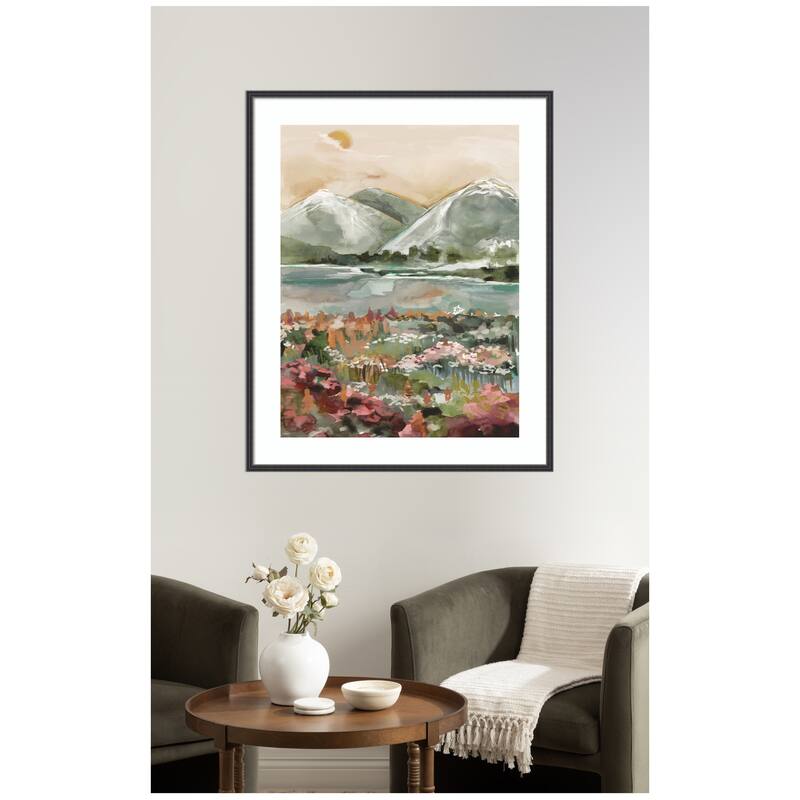 Kate and Laurel Framed Art Neutral Landscape 03 by Annie Quigley